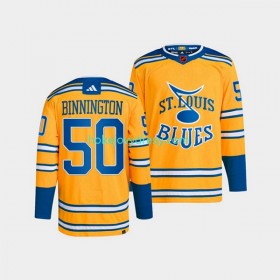 Pánské Hokejový Dres St. Louis Blues Jordan Binnington 50 Adidas 2022-2023 Reverse Retro Žlutá Authentic
